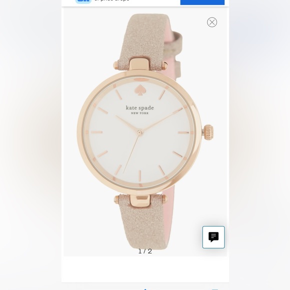 KATE SPADE LEATHER GLITTER WATCH - Picture 1 of 6